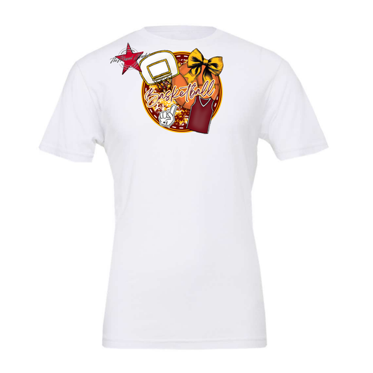 Circle Basketball Design-Maroon-Yellow