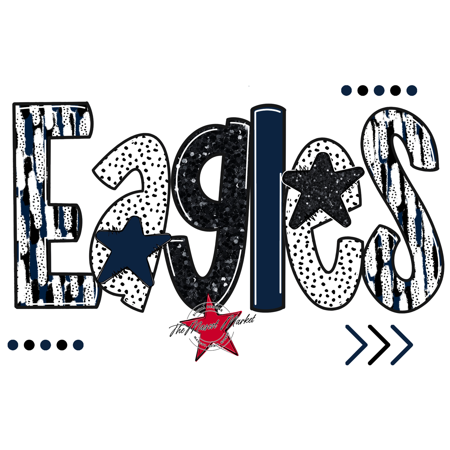 Eagles Brushstroke Alpha Design-Navy