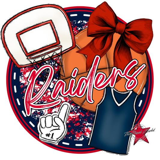 Raiders Circle Basketball Design-Navy-Red