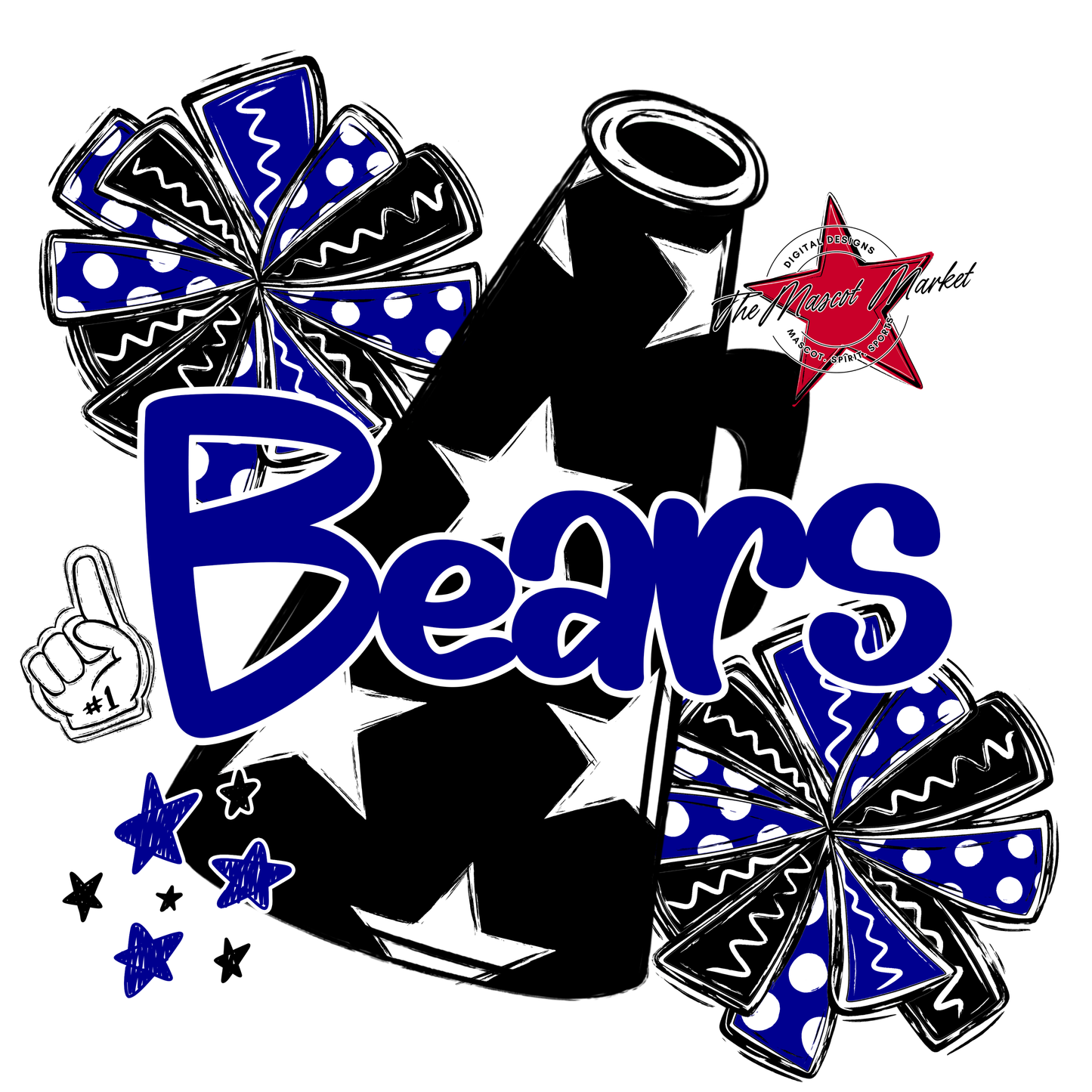 Bears Megaphone Alpha Design-Blue