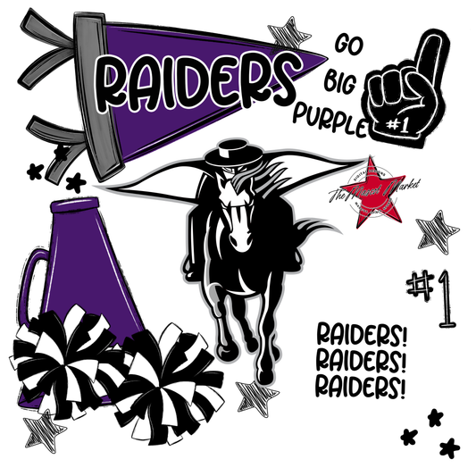 Raiders Mascot Spirit Design 2-Purple