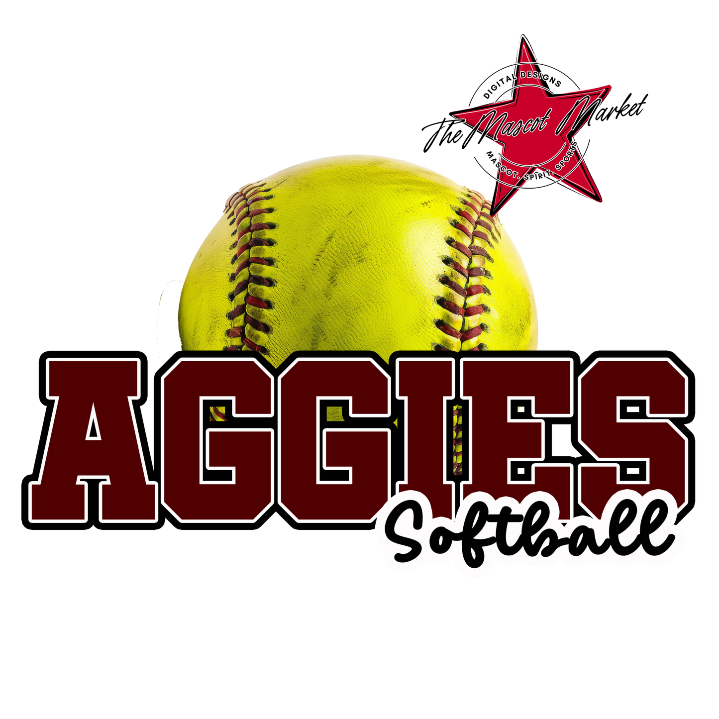 Aggies Varsity Softball Design-Maroon
