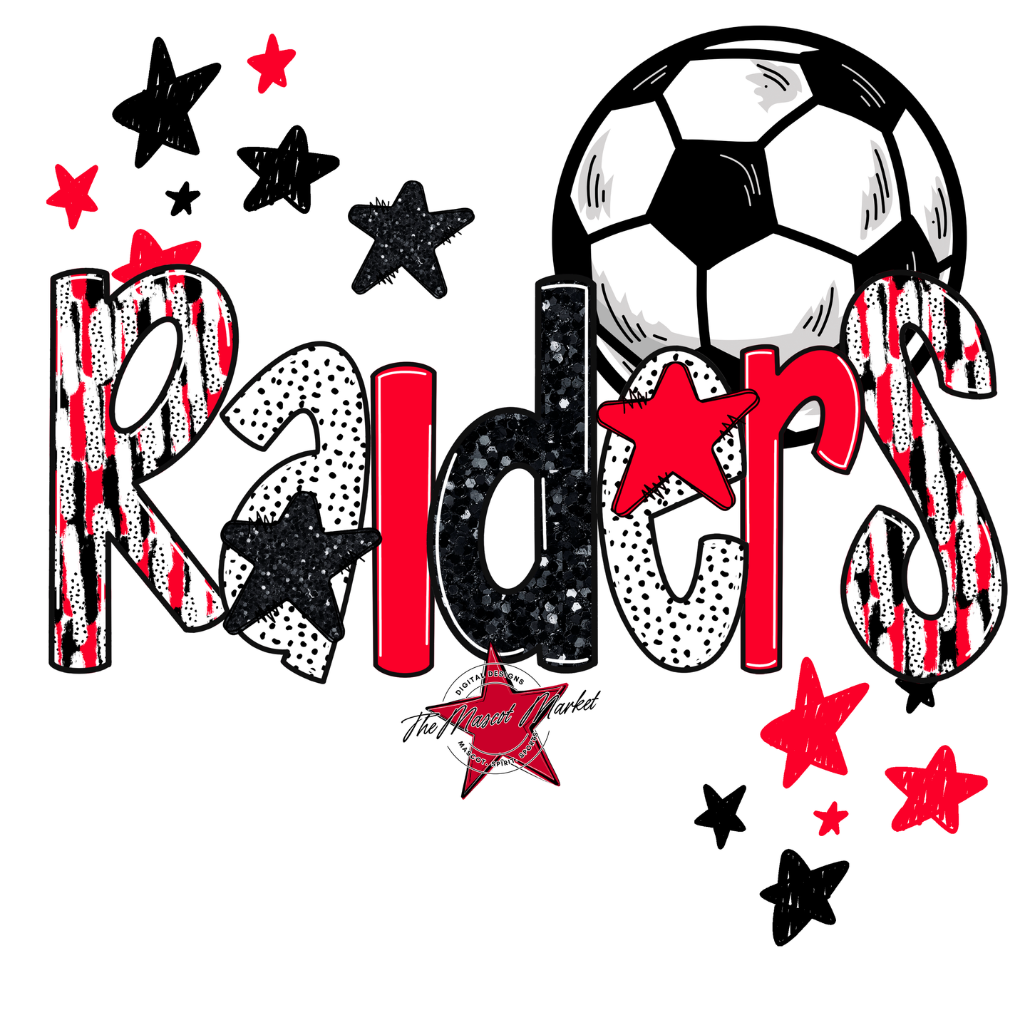 Raiders Soccer Scrape-Red