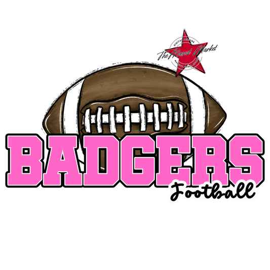 Badgers Varsity Football Design-Baby Pink