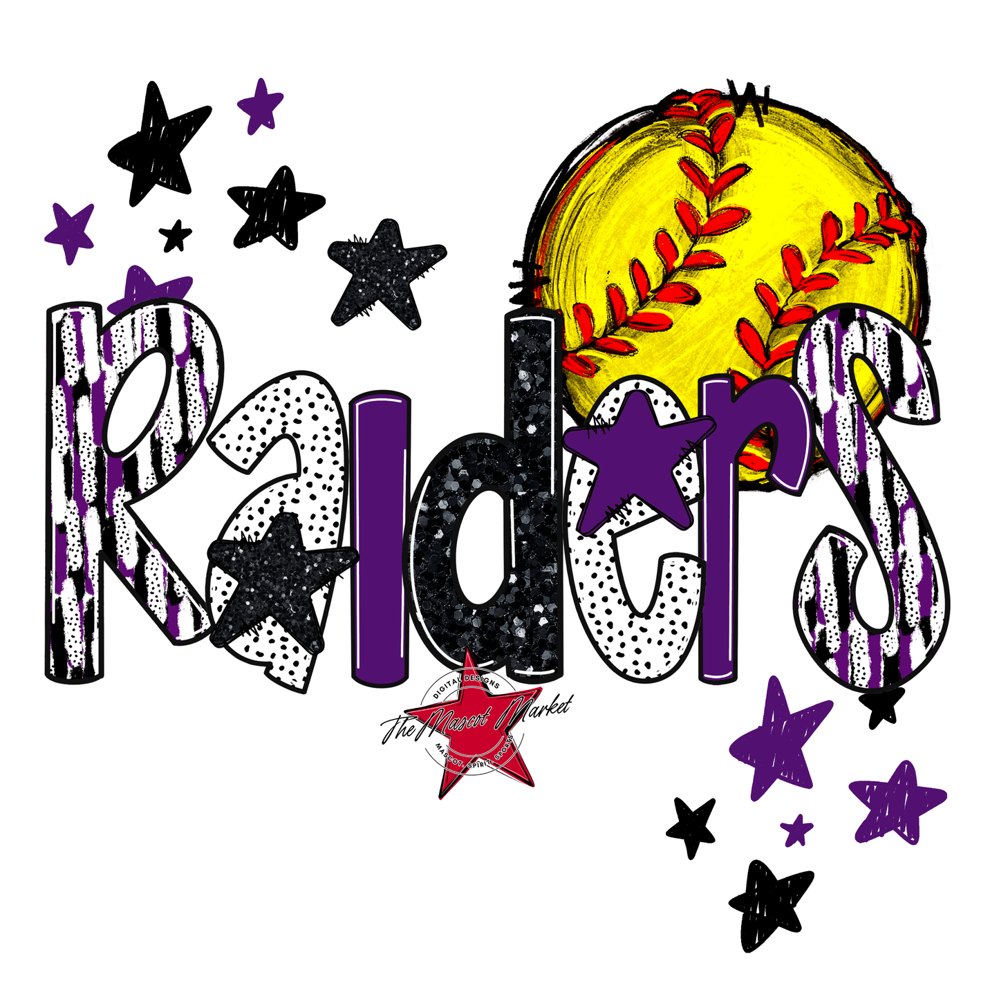 Raiders Softball Scrape-Purple
