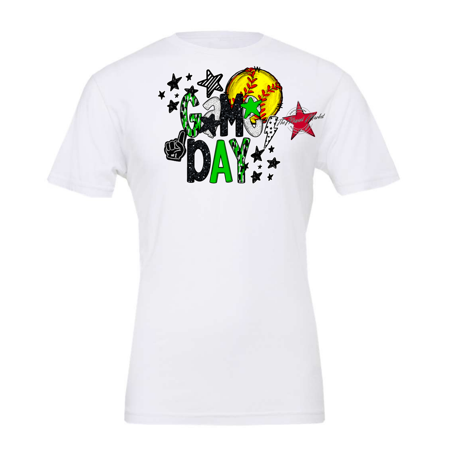 Game Day Softball Scrape Design-Bright Green