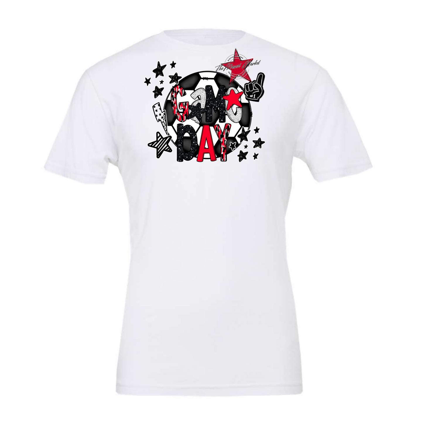 Game Day Scrape Soccer Design-Red
