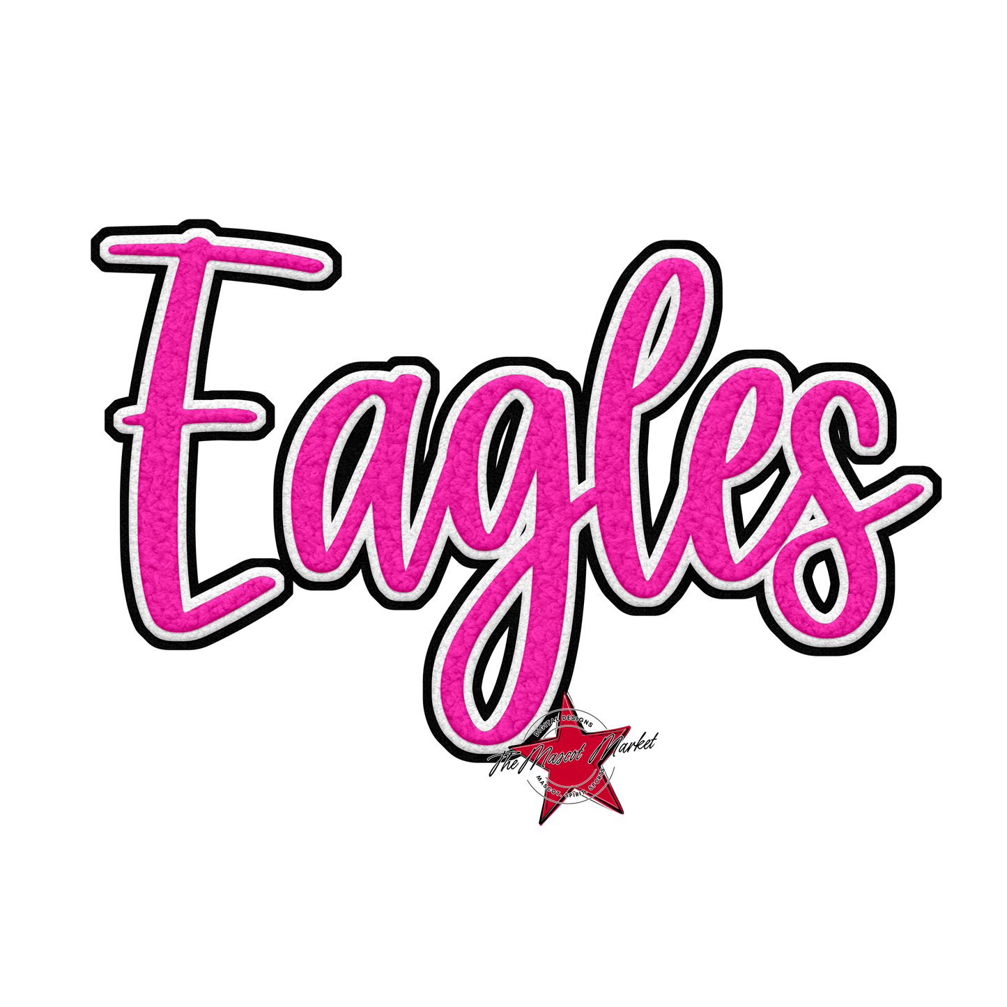 Eagles Faux Chenille Patch-Pink