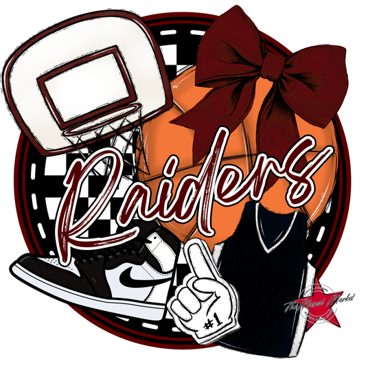 Raiders Circle Basketball Design-Maroon