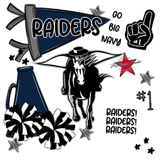 Raiders Mascot Spirit Design 2-Navy