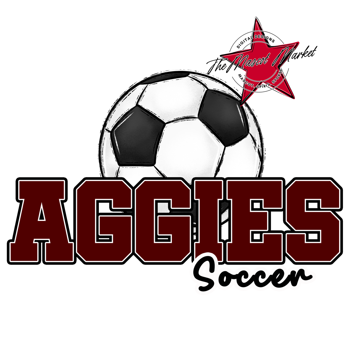 Aggies Varsity Soccer Design-Maroon