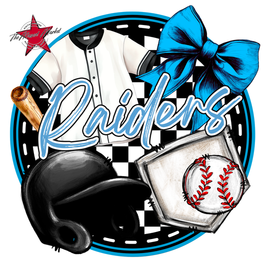 Raiders Circle Baseball Design-Carolina Blue