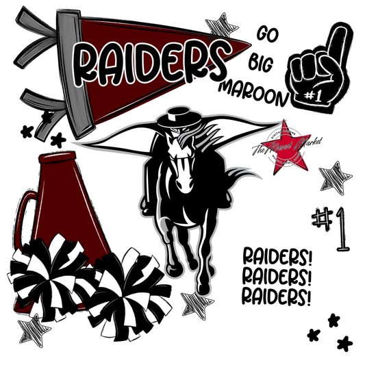 Raiders Mascot Spirit Design 2-Maroon