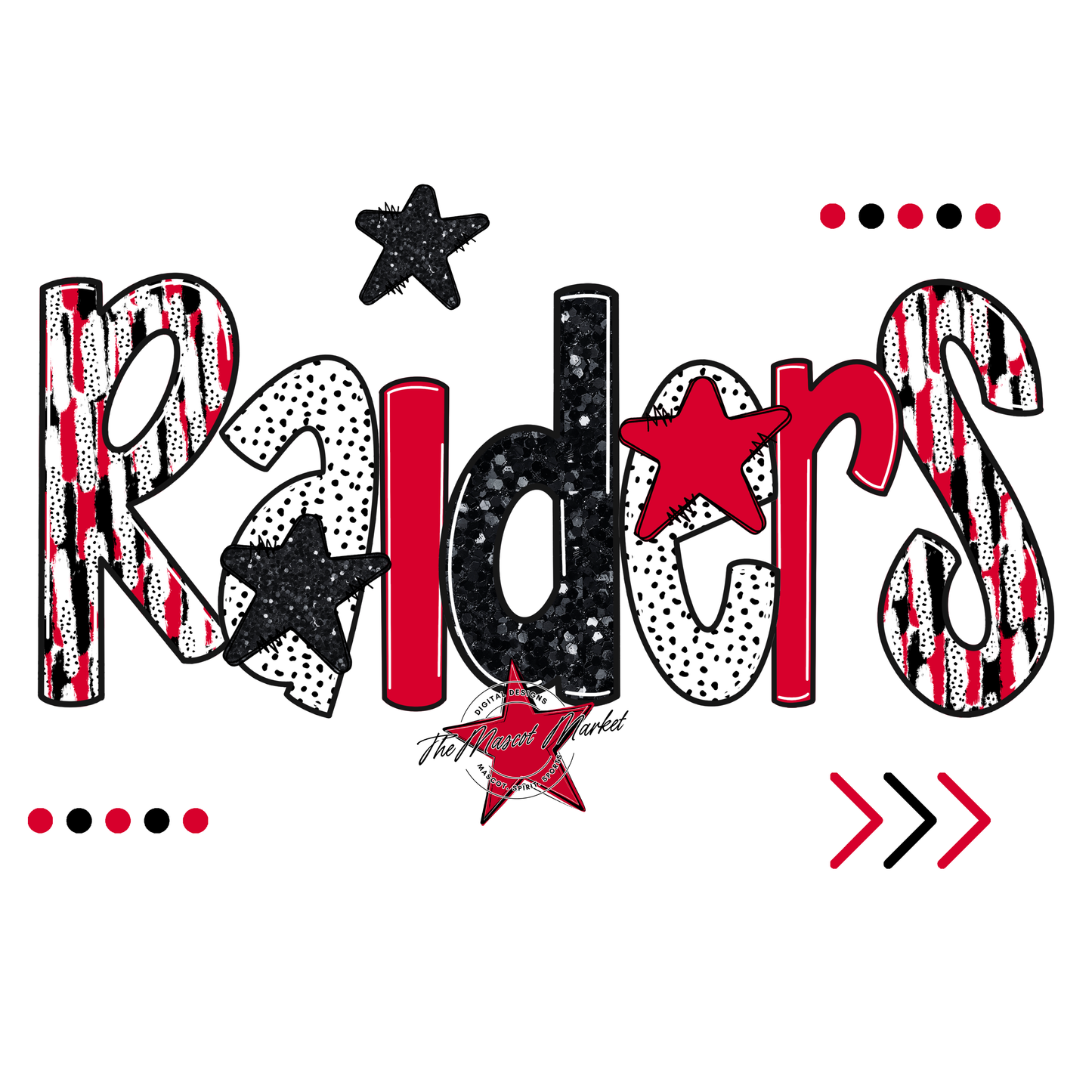 Raiders Brushstroke Alpha w Arrows-Red