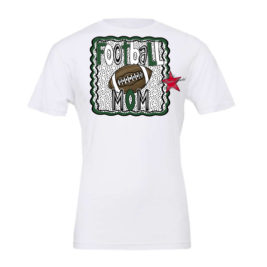 Football Mom Dot Design-Green