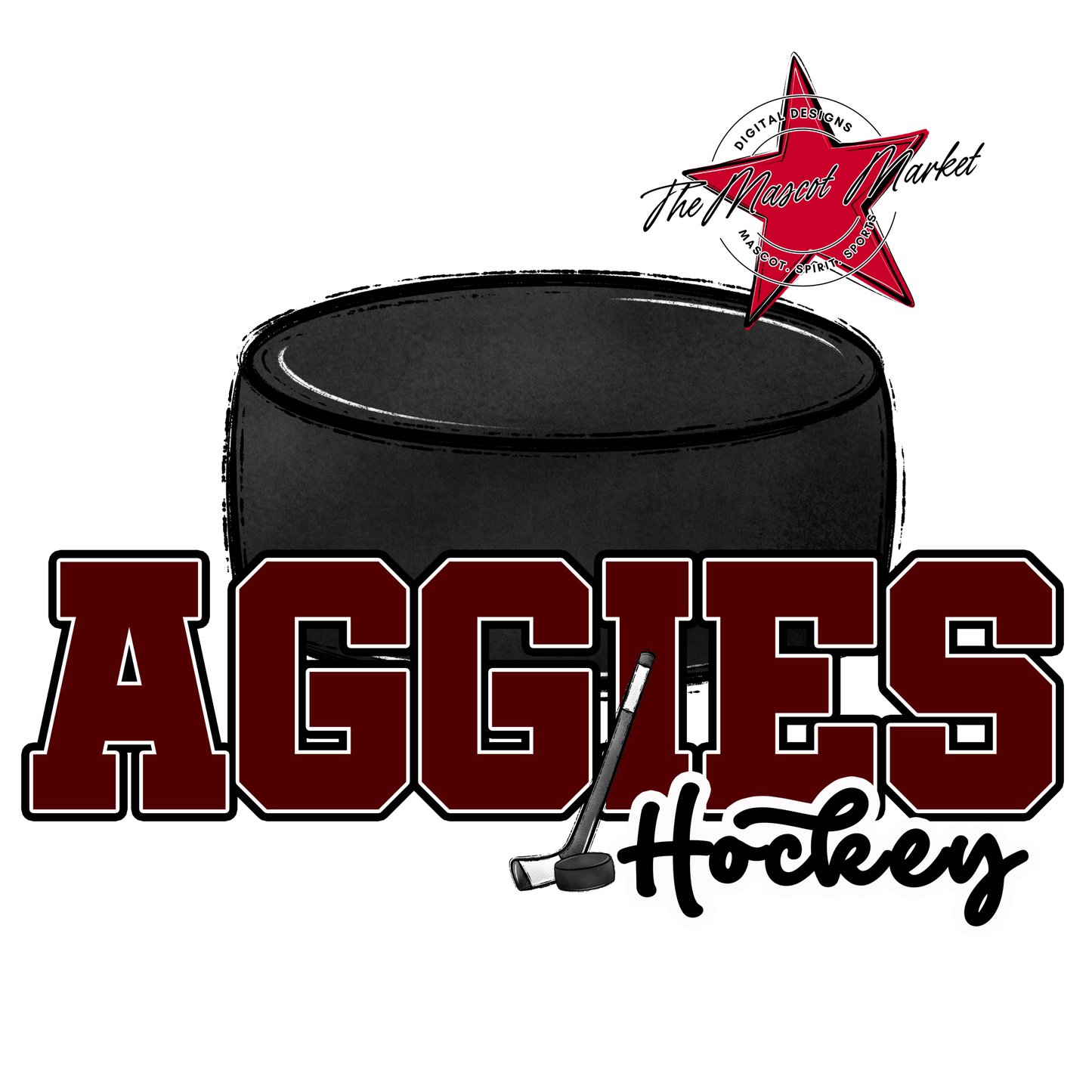 Aggies Varsity Hockey Design-Maroon