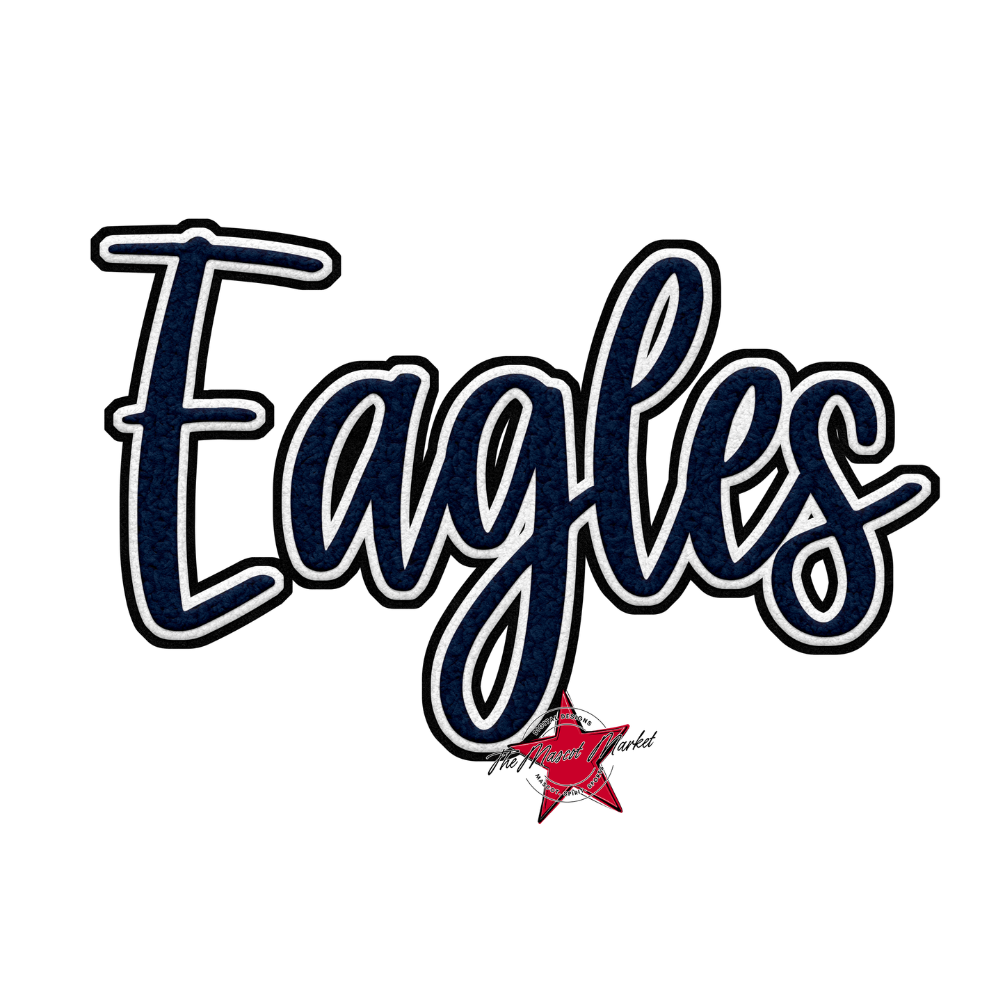 Eagles Faux Chenille Patch-Navy