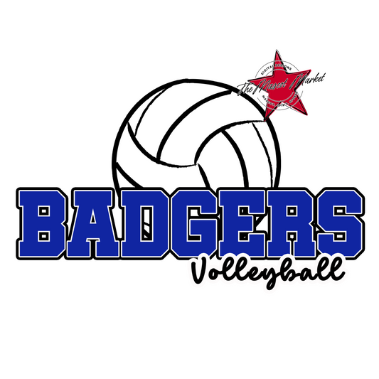 Badgers Volleyball Design-Royal Blue