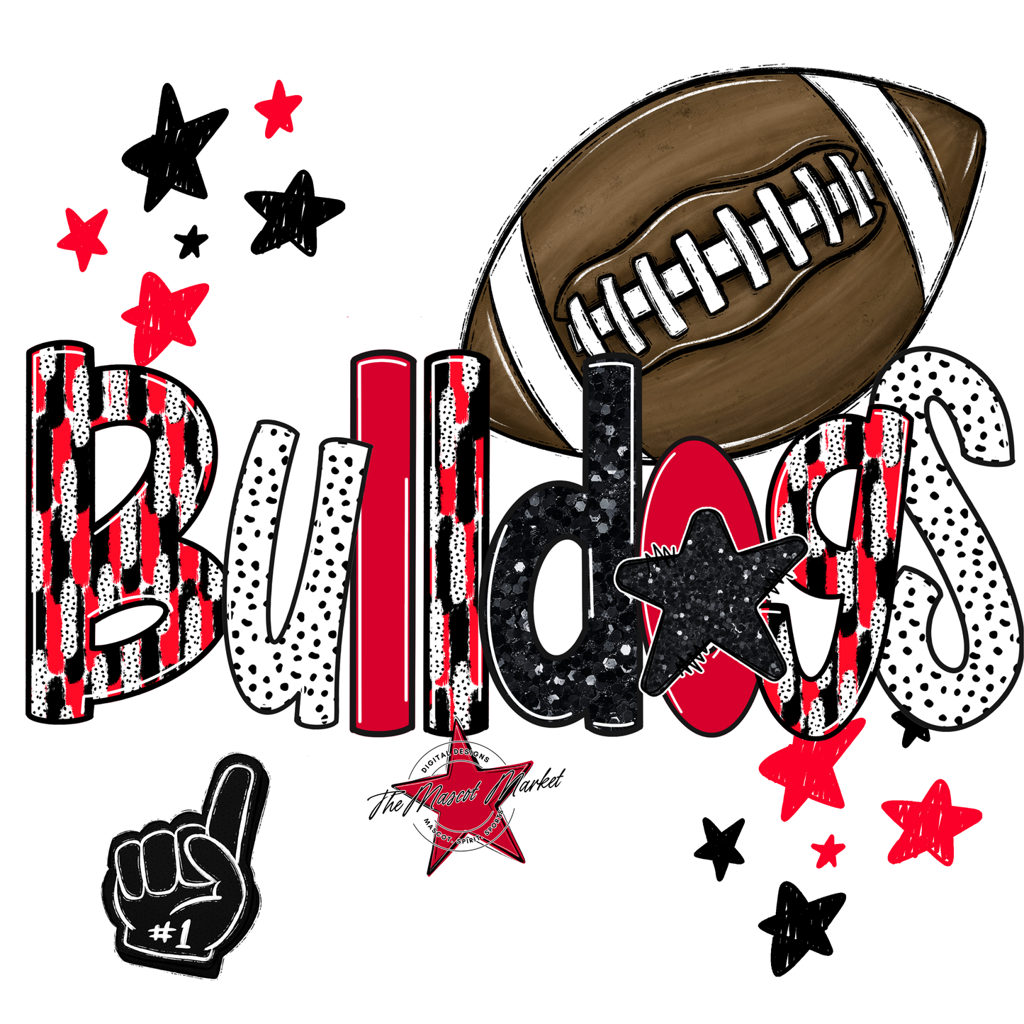 Bulldogs Football Scrape-Red