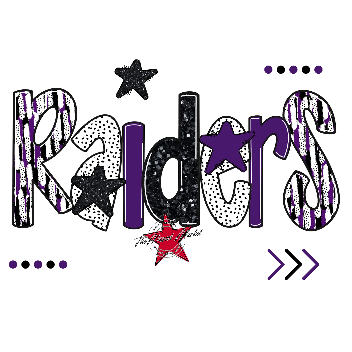 Raiders Brushstroke Alpha w Arrows-Purple