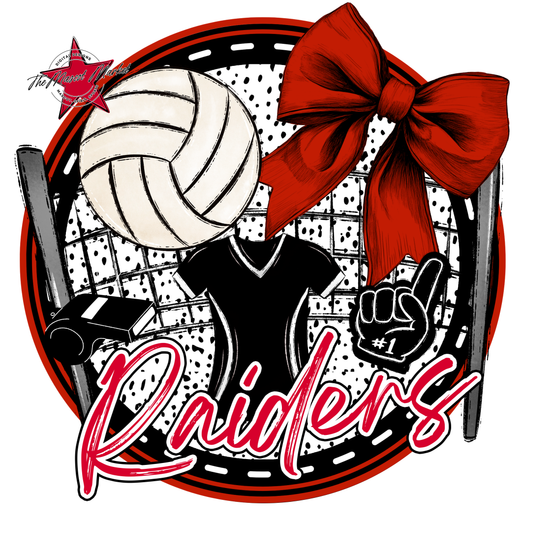 Raiders Circle Volleyball Design-Red