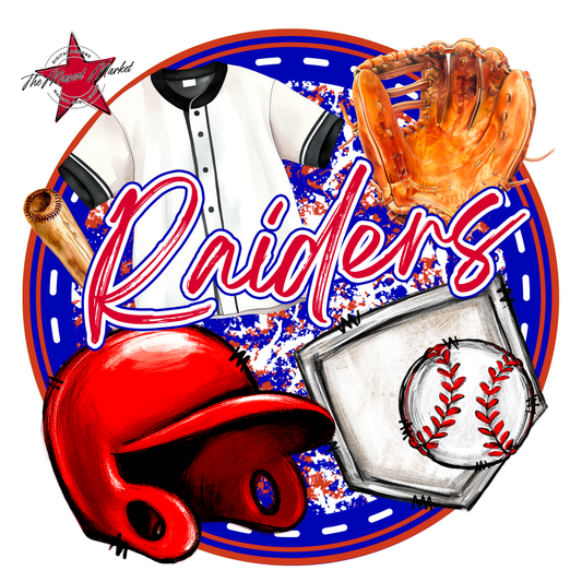 Raiders Circle Baseball Design-Blue-Red