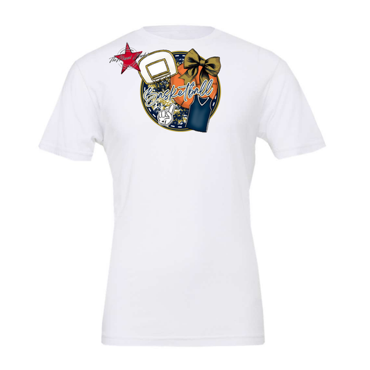 Circle Basketball Design-Navy-Gold