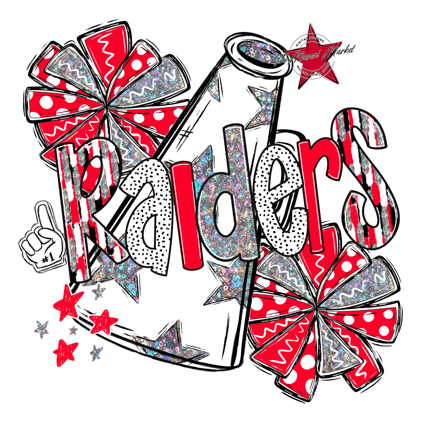 Raiders Cheer Megaphone Scrape-Red