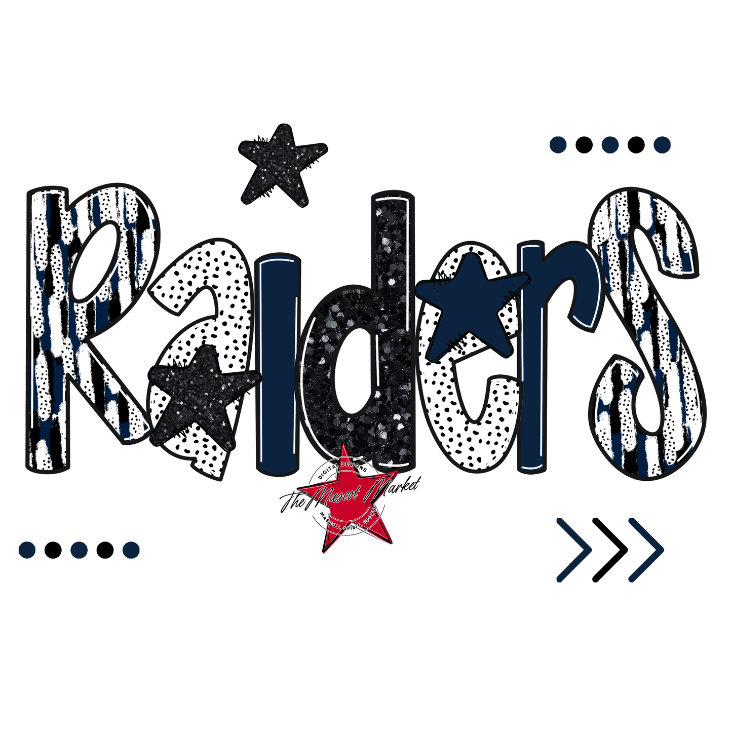 Raiders Brushstroke Alpha w Arrows-Navy
