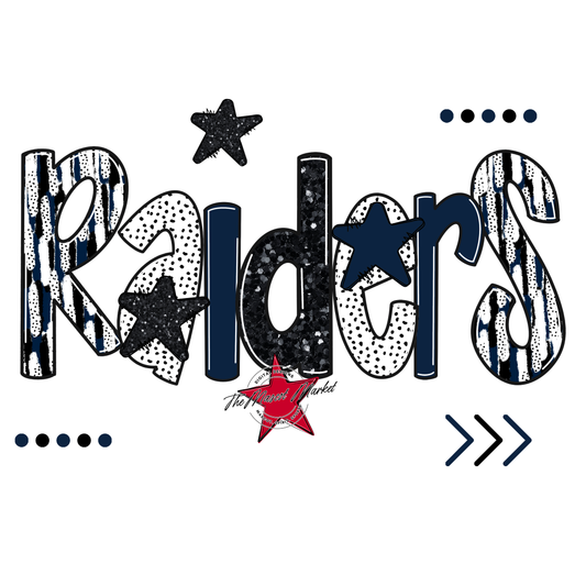 Raiders Brushstroke Alpha w Arrows-Navy