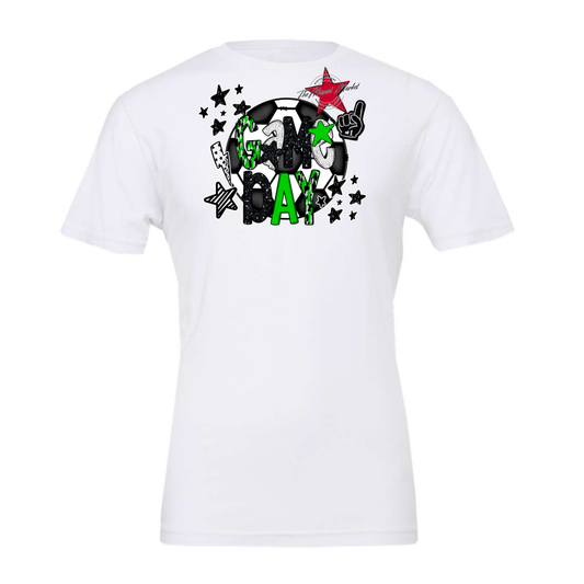 Game Day Scrape Soccer Design-Bright Green