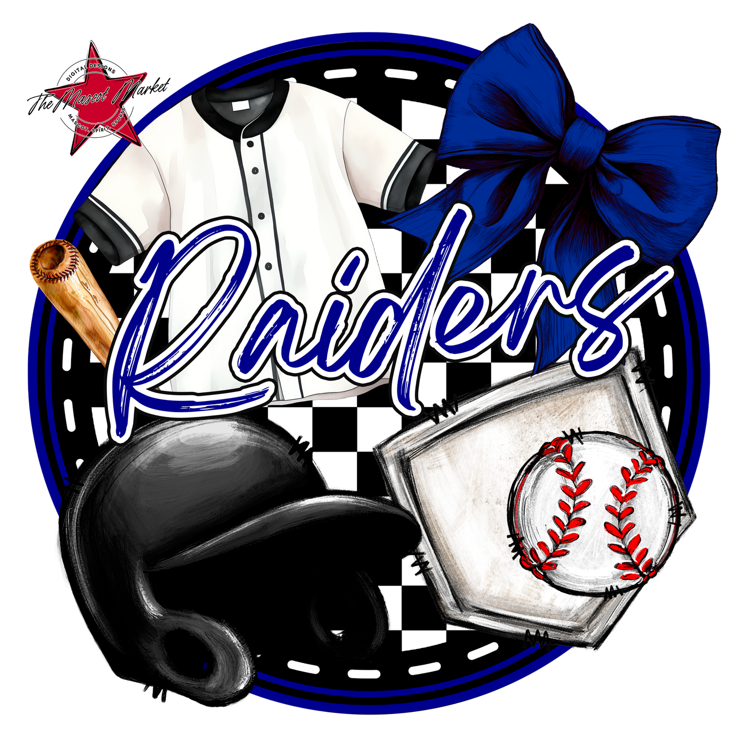 Raiders Circle Baseball Design-Blue