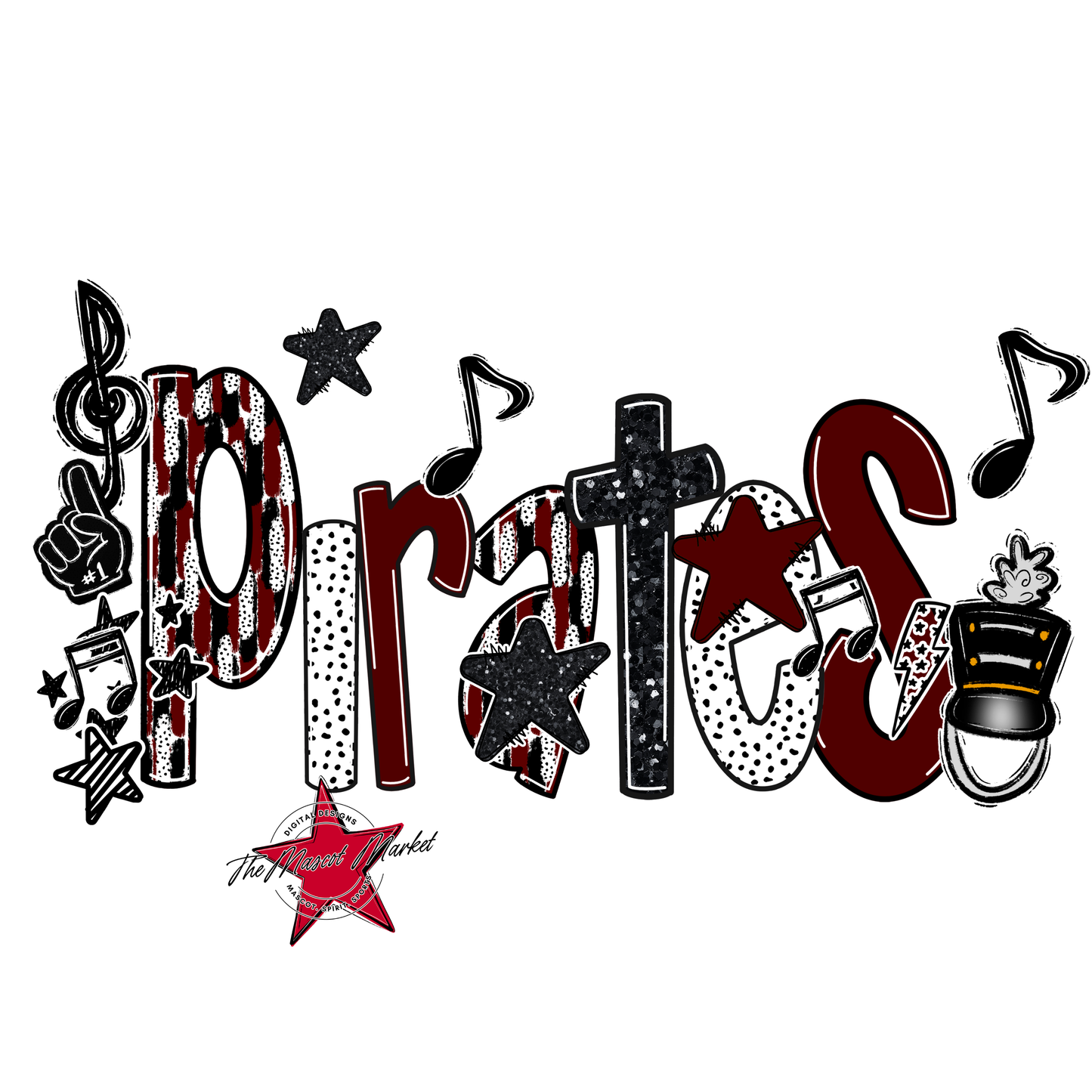 Pirates Band Scrape-Maroon