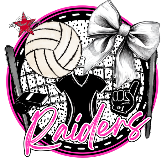 Raiders Circle Volleyball Design-Pink
