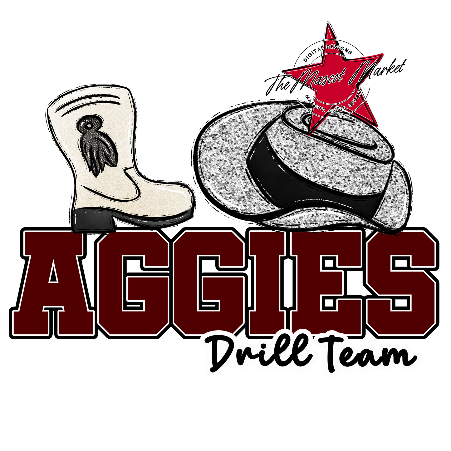 Aggies Varsity Drill Team Design-Maroon
