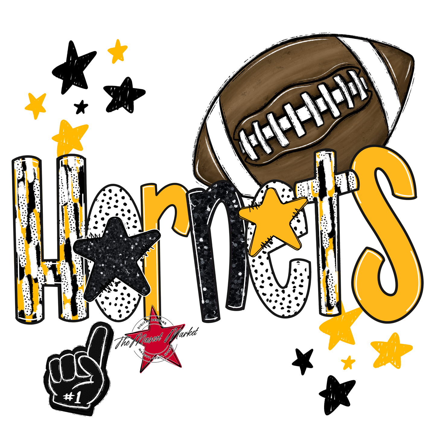 Hornets Football Scrape-Yellow