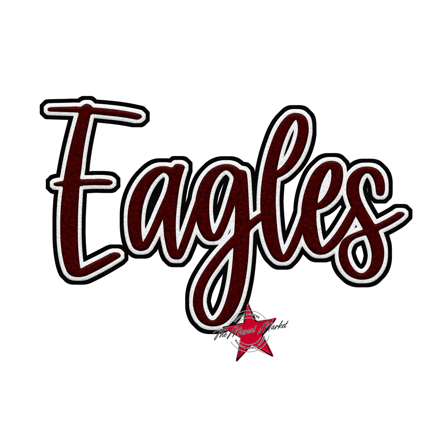 Eagles Faux Chenille Patch-Maroon