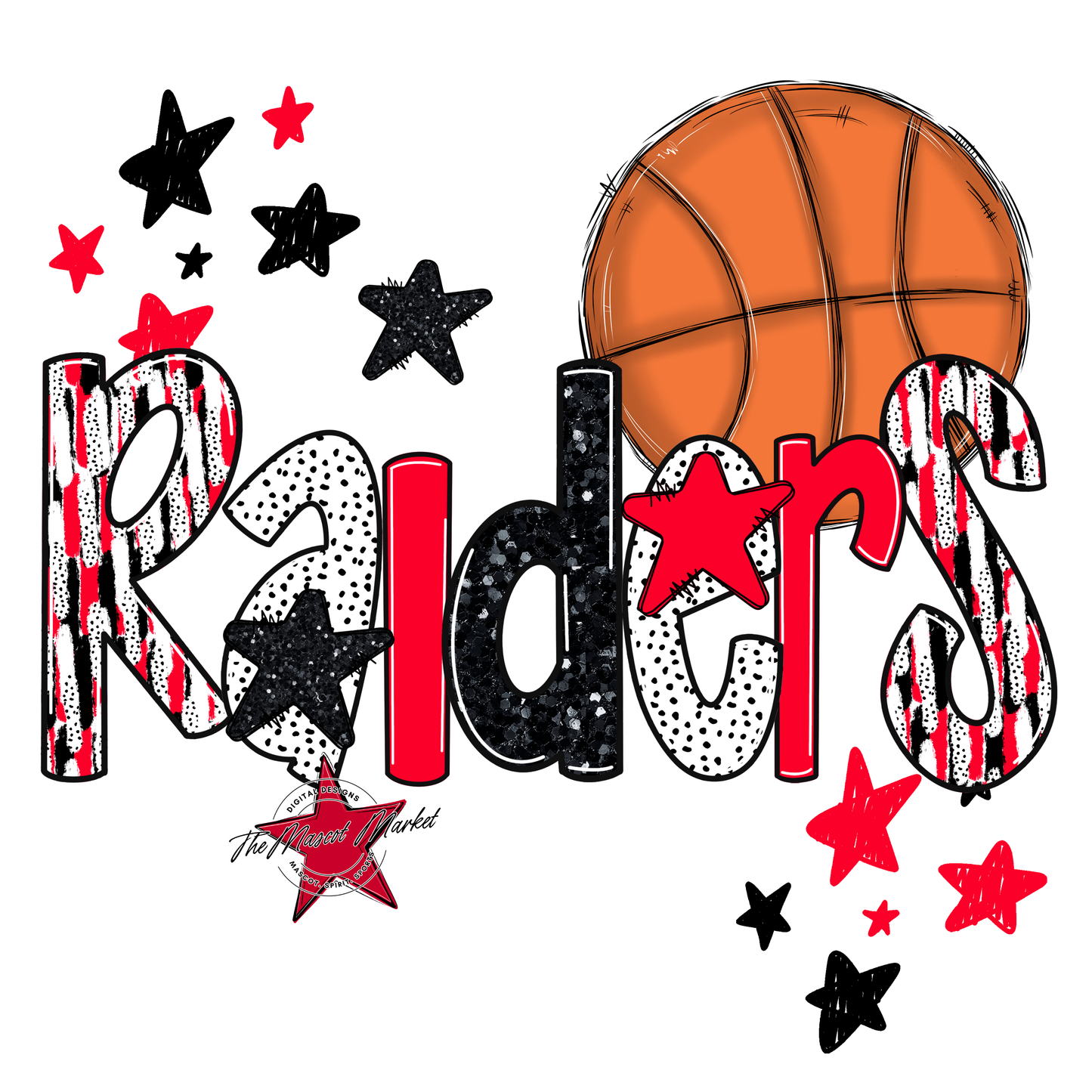 Raiders Basketball Scrape-Red