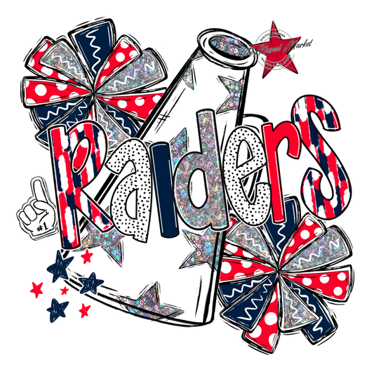 Raiders Cheer Megaphone Scrape-Navy-Red