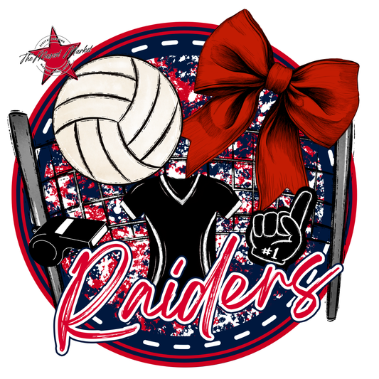 Raiders Circle Volleyball Design-Navy-Red