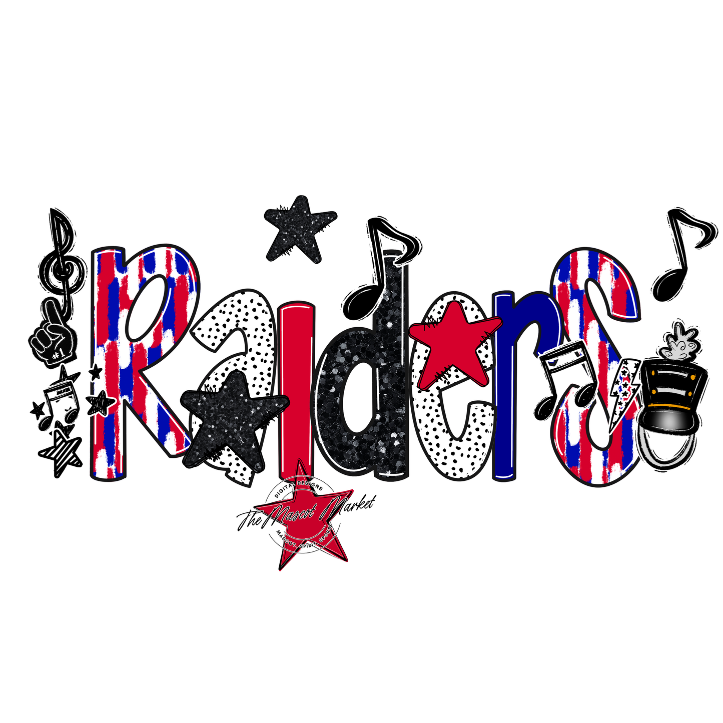 Raiders Band Scrape-Blue-Red