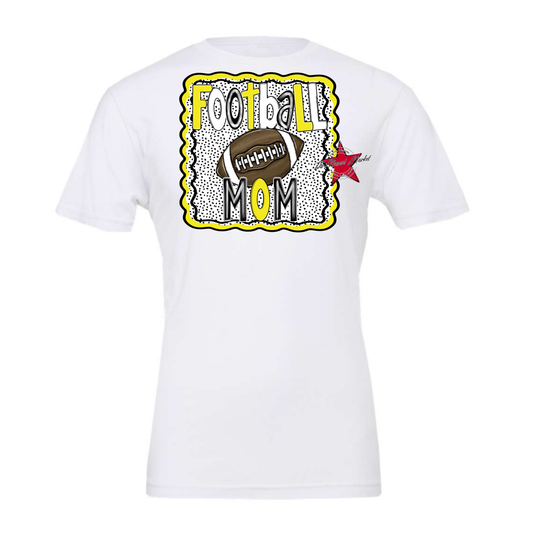 Football Mom Dot Design-Bright Yellow