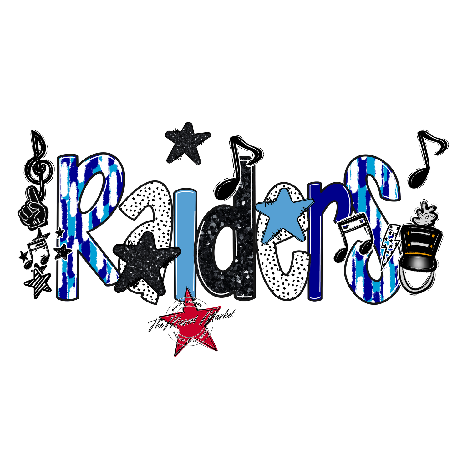 Raiders Band Scrape-Blue-Carolina Blue