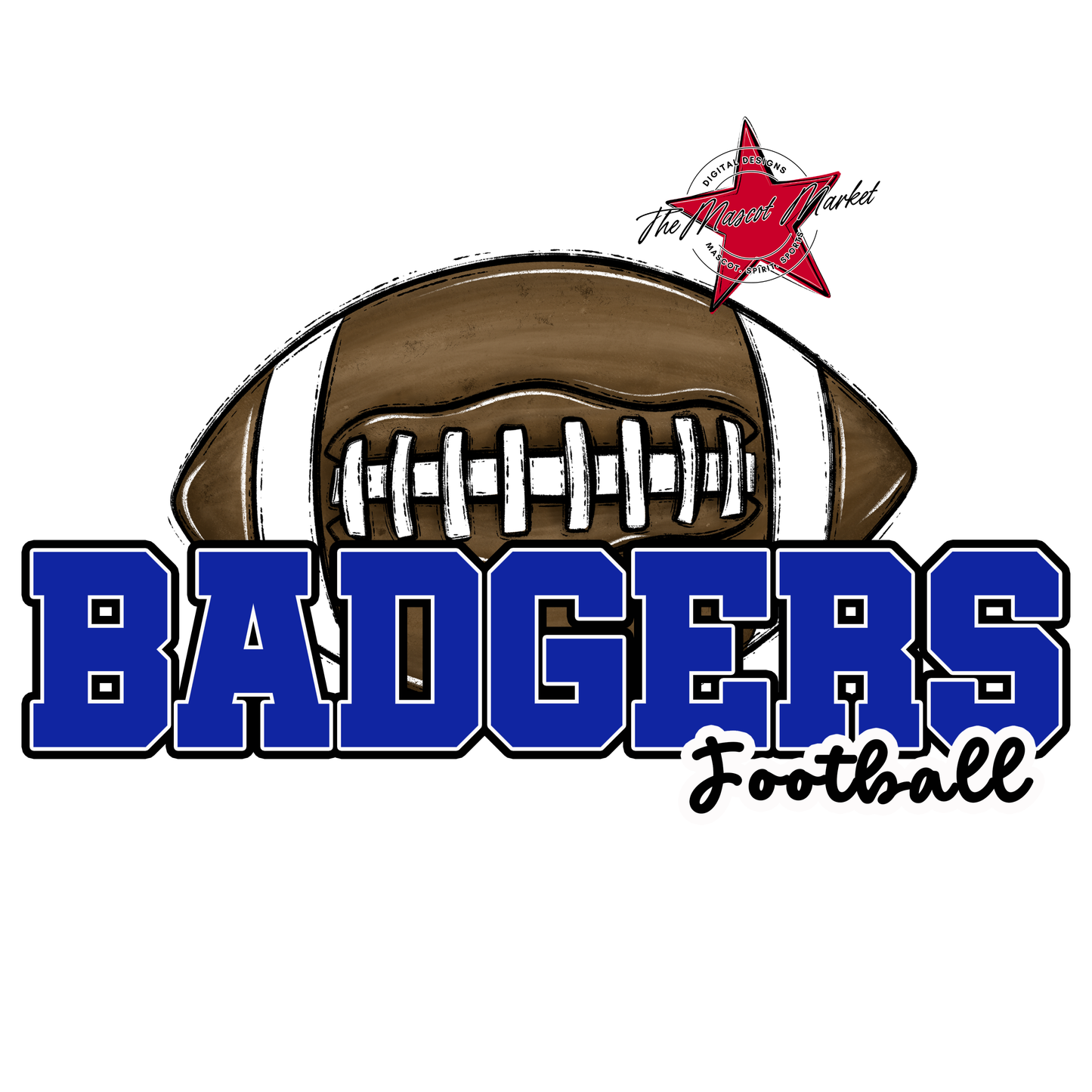 Badgers Varsity Football Design-Royal Blue