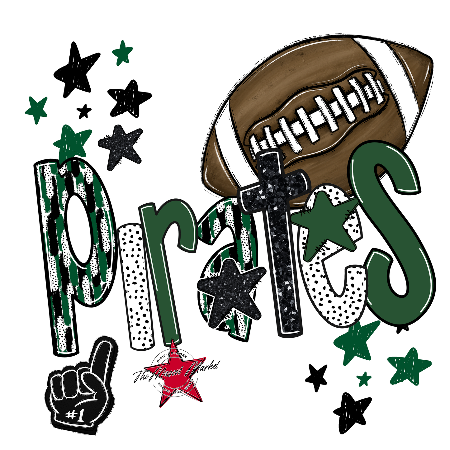Pirates Football Scrape-Green