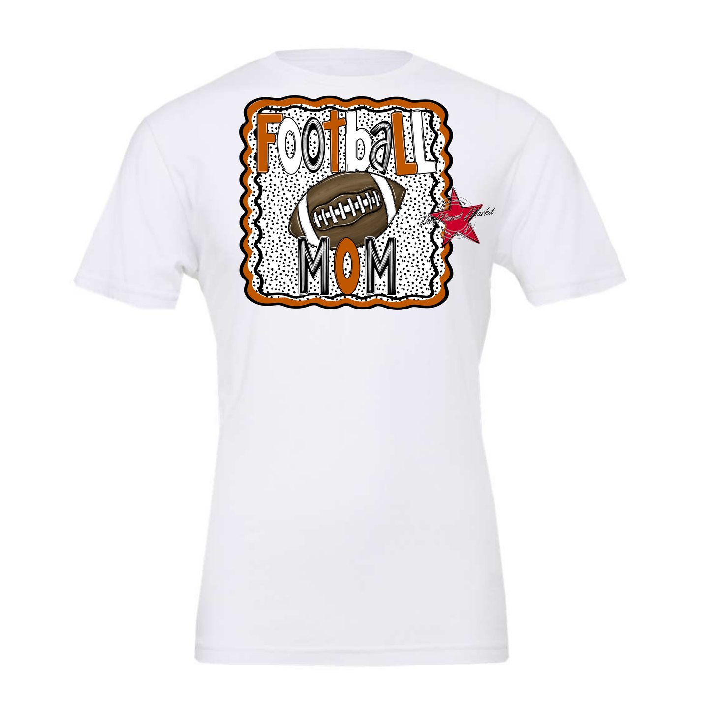 Football Mom Dot Design-Burnt Orange
