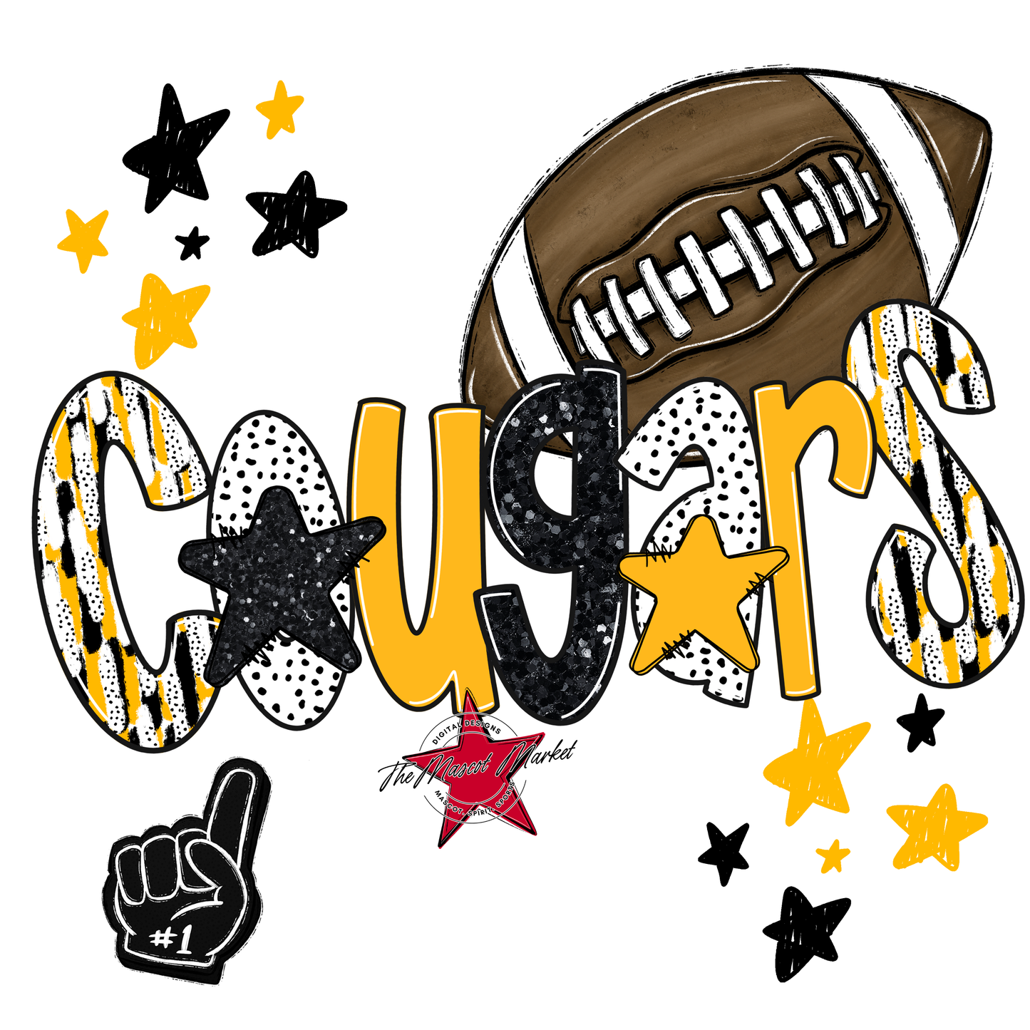 Cougars Football Scrape-Yellow