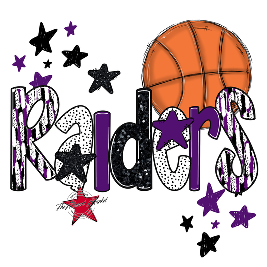 Raiders Basketball Scrape-Purple