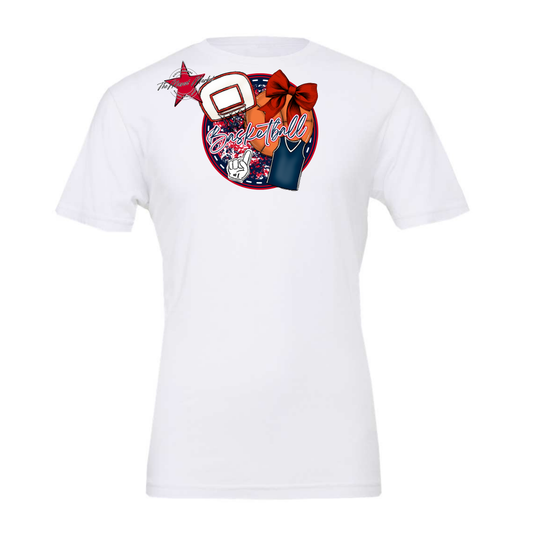 Circle Basketball Design-Navy-Red