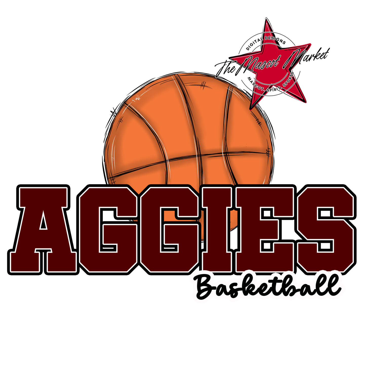 Aggies Varsity Basketball Design-Maroon